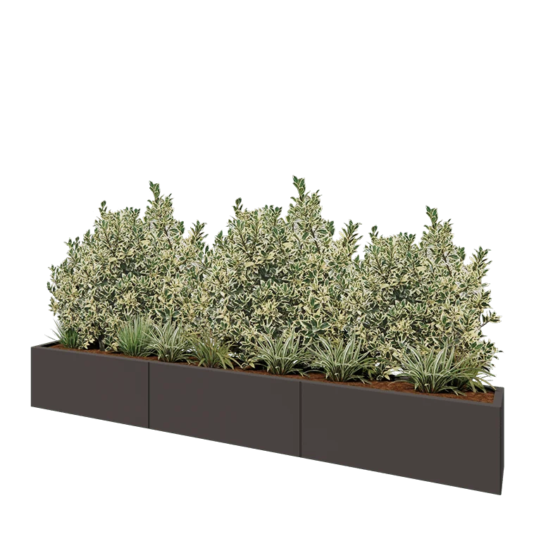 Steel planter XXL - Rectangle - 300 x 30 x 40 cm - RAL7016 matt (anthracite grey) - Without bottom plate