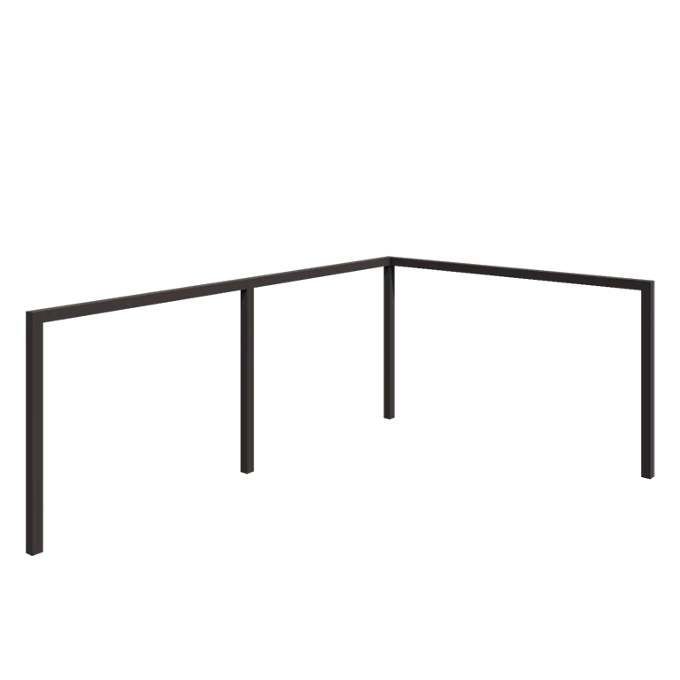 Steel pergola - Corner - 600 x 412 x 230 cm - RAL7016 matt (anthracite grey) - Without concrete base