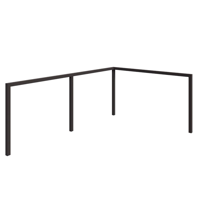 Steel pergola - Corner - 600 x 412 x 230 cm - Other RAL colour - Without concrete base