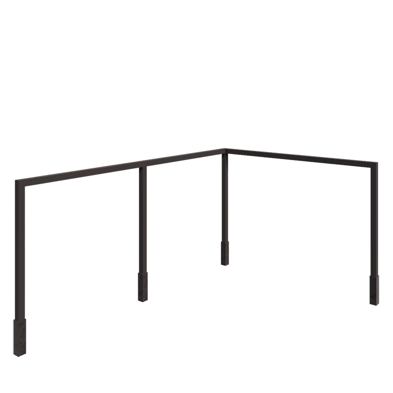 Steel pergola - Corner - 600 x 412 x 230 cm - RAL7016 matt (anthracite grey) - With concrete base