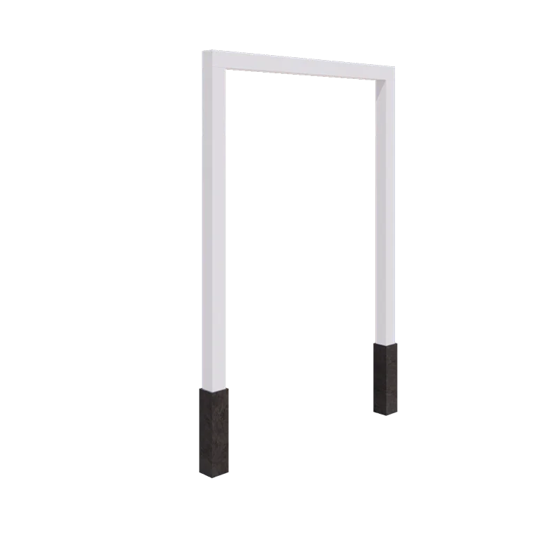 Steel pergola - Straight - 200 x 230 cm - RAL9005 matt (white) - With concrete base
