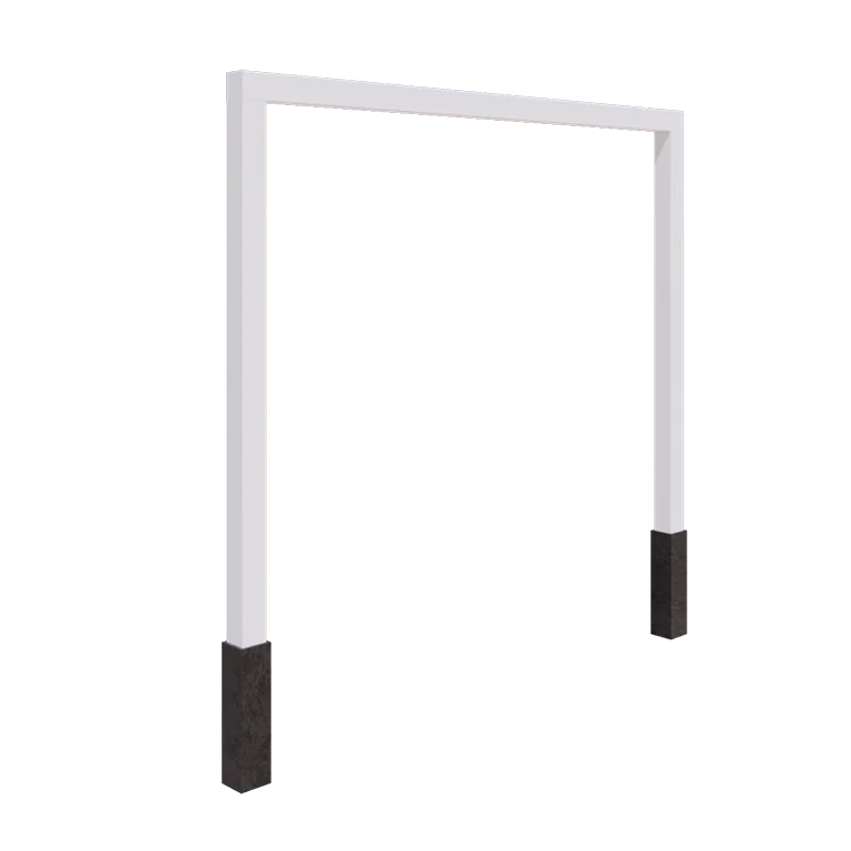 Steel pergola - Straight - 300 x 230 cm - RAL9005 matt (white) - With concrete base