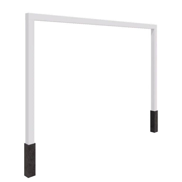 Steel pergola - Straight - 400 x 230 cm - RAL9005 matt (white) - With concrete base
