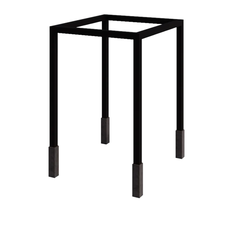 Steel pergola - Square - 224 x 200 x 230 cm - RAL9005 matt (black) - With concrete base