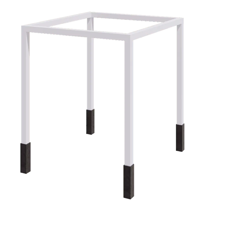 Steel pergola - Square - 274 x 250 x 230 cm - RAL9005 matt (white) - With concrete base