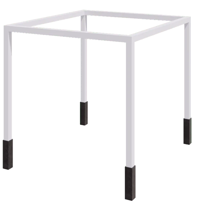 Steel pergola - Square - 324 x 300 x 230 cm - RAL9005 matt (white) - With concrete base