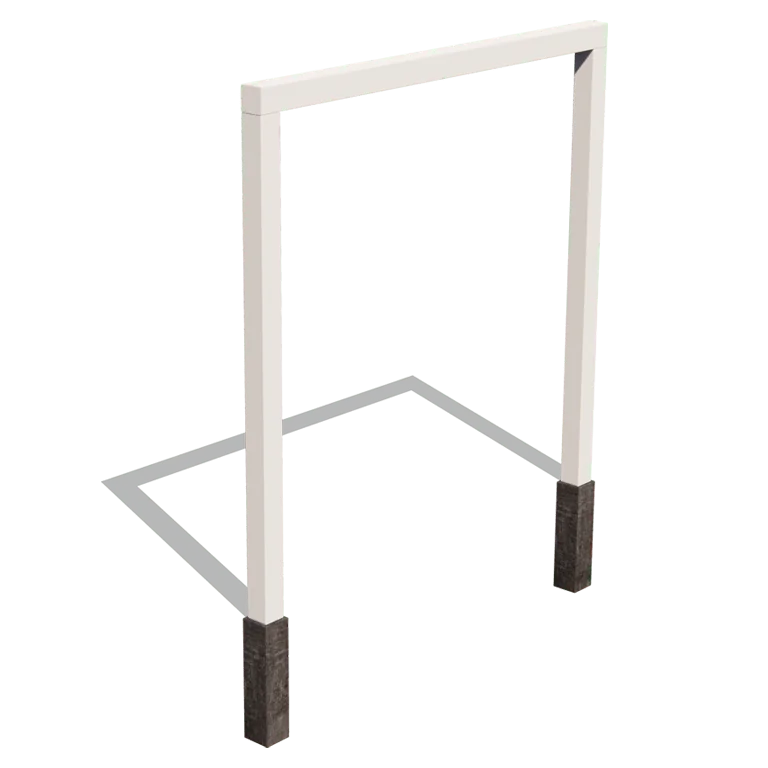 Steel pergola - Straight - 250 x 230 cm - RAL9005 matt (white) - With concrete base