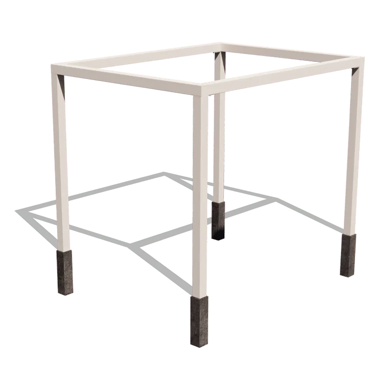 Steel pergola - Rectangle - 324 x 250 x 230 cm - RAL9005 matt (white) - With concrete base
