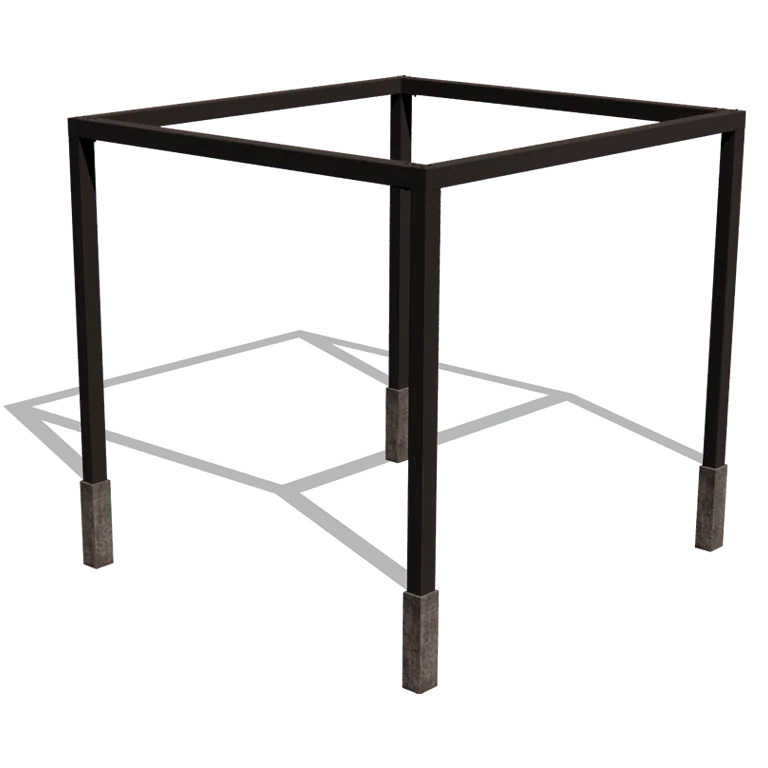 Steel pergola - Square - 324 x 300 x 230 cm - RAL9005 matt (black) - Without concrete base
