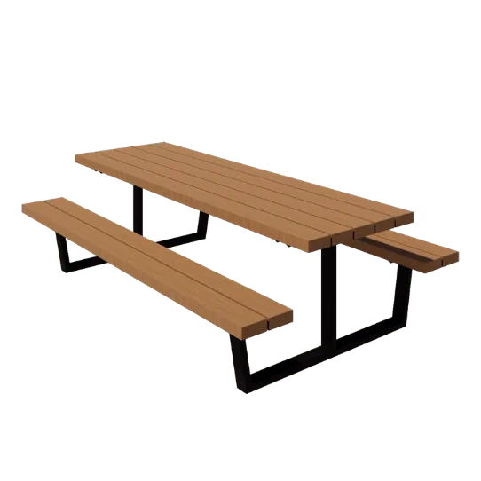 Steel picnic table - Georgia L - 240 x 163 x 75 cm - With Douglas wood