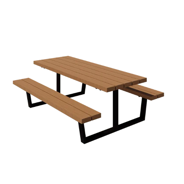 Steel picnic table - Georgia M - 200 x 163 x 75 cm - With Douglas wood