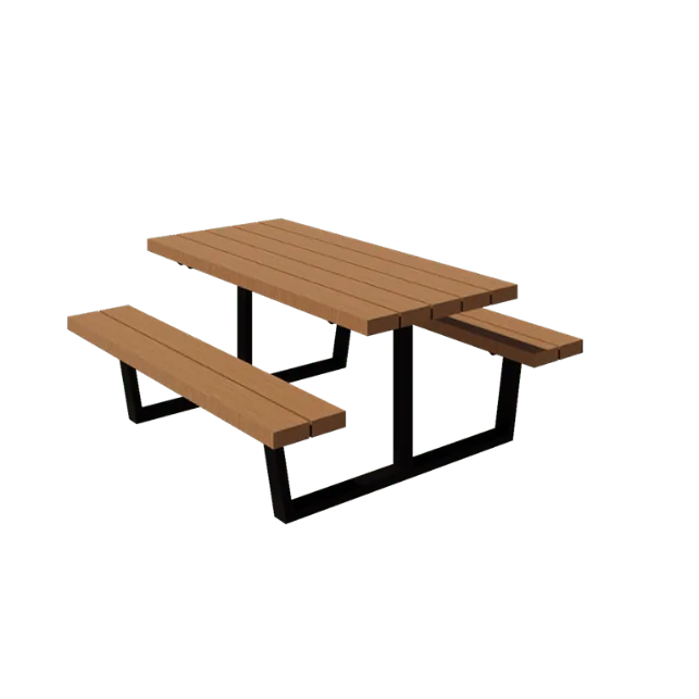Steel picnic table - Georgia S - 160 x 163 x 75 cm - With Douglas wood