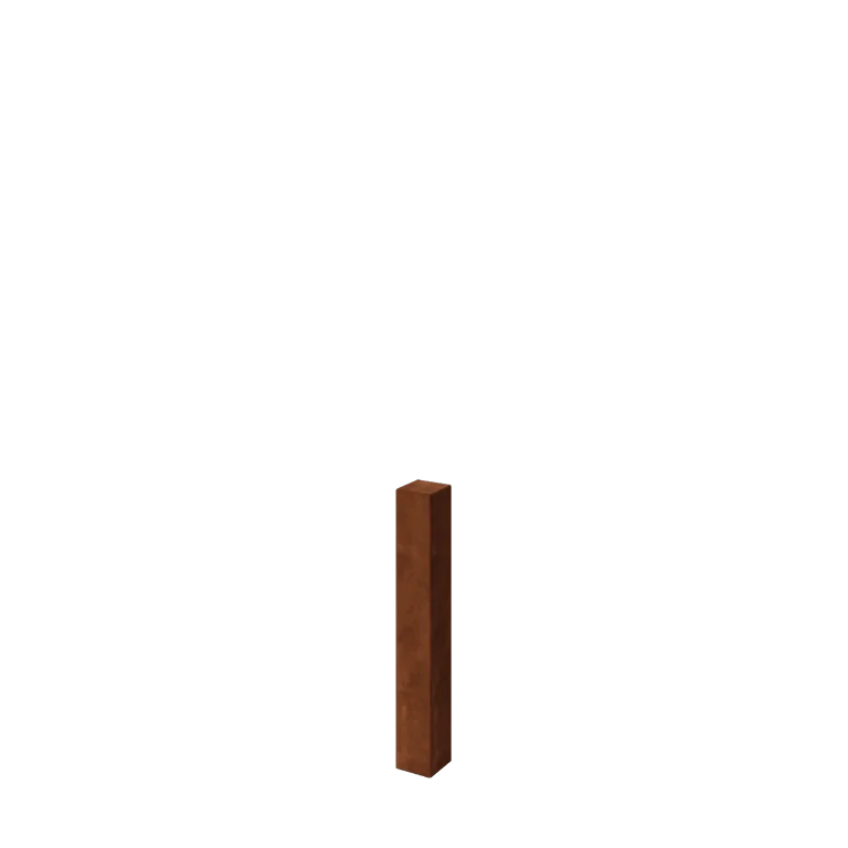 Corten steel garden post - 12 x 12 x 80 cm