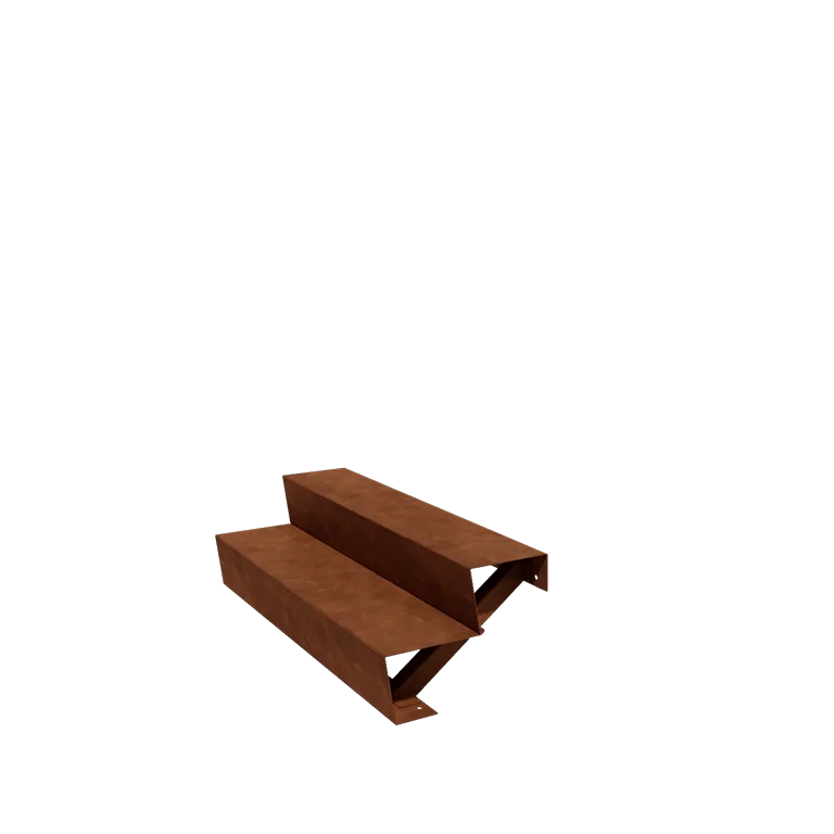 Corten steel garden stairs - 2-steps - 48 x 120 x 34 cm