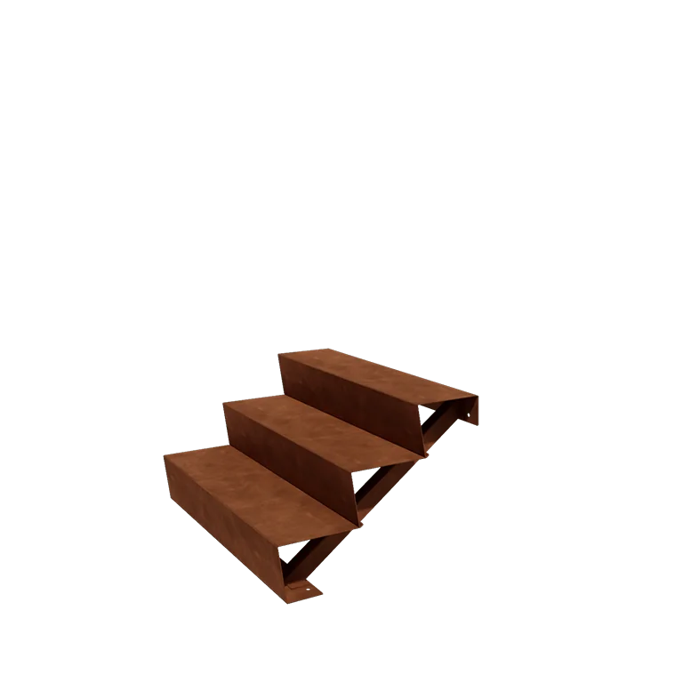 Corten steel garden stairs - 3-steps - 72 x 100 x 51 cm