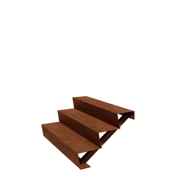 Corten steel garden stairs - 3-steps - 72 x 120 x 51 cm