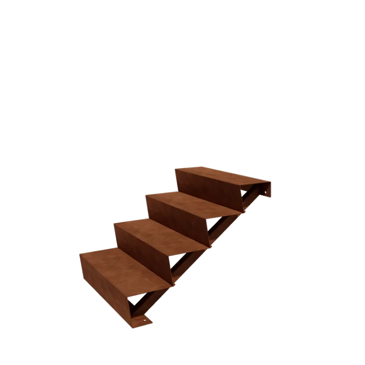 Corten steel garden stairs - 4-steps - 96 x 80 x 68 cm