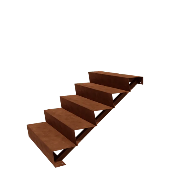 Corten steel garden stairs - 5-steps - 120 x 100 x 85 cm