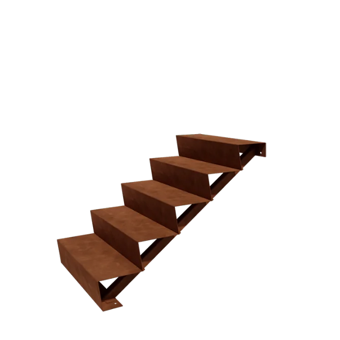 Corten steel garden stairs - 5-steps - 120 x 80 x 85 cm