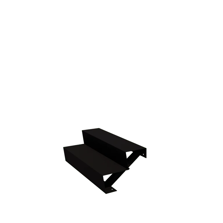 Steel garden stairs - 2-steps - 48 x 100 x 34 cm - RAL9005 matt (black)