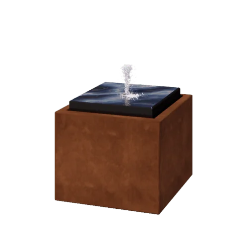 Corten steel Water table - Orin - 50 x 50 x 40 cm - Without LED lights