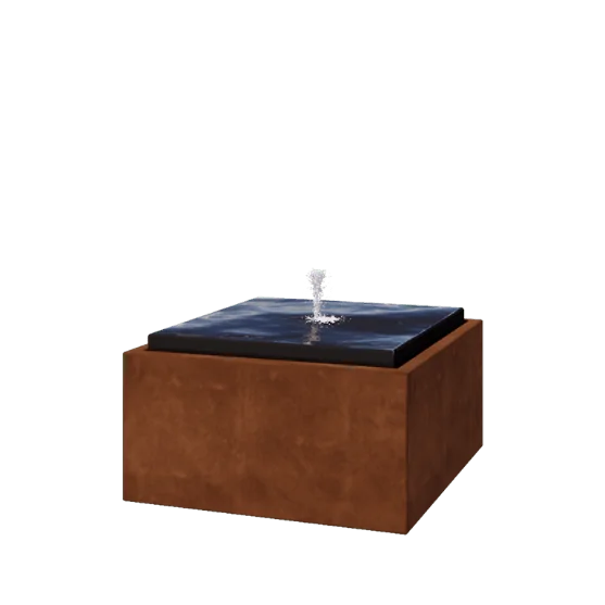 Corten steel Water table - Orin - 80 x 80 x 40 cm - Without LED lights