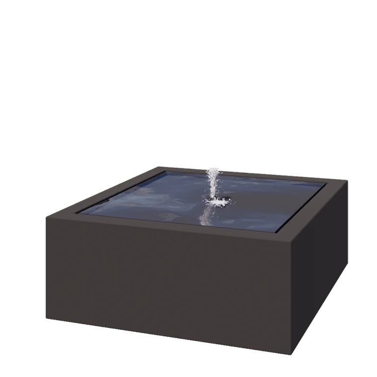 Aluminium Water table - Lyra - 100 x 100 x 40 cm - RAL7016 matt (anthracite grey) - With LED lights