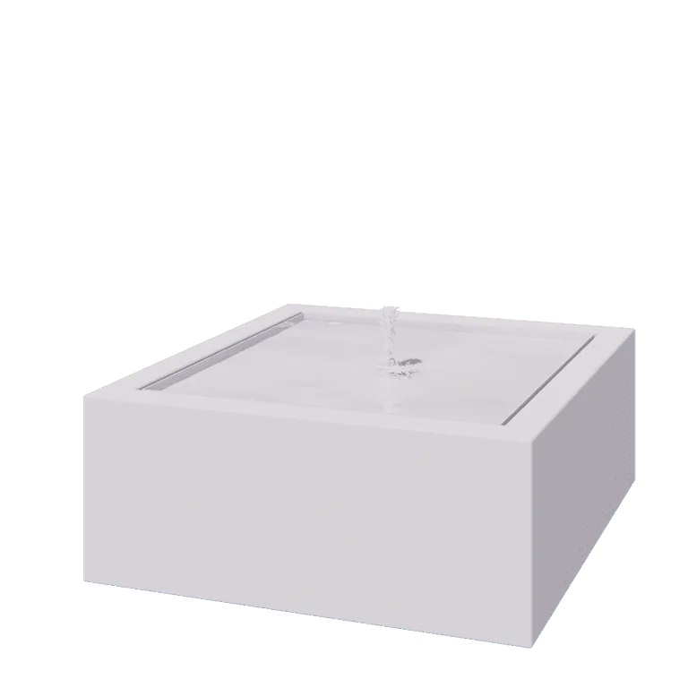 Aluminium Water table - Lyra - 100 x 100 x 40 cm - RAL9005 matt (white) - With LED lights