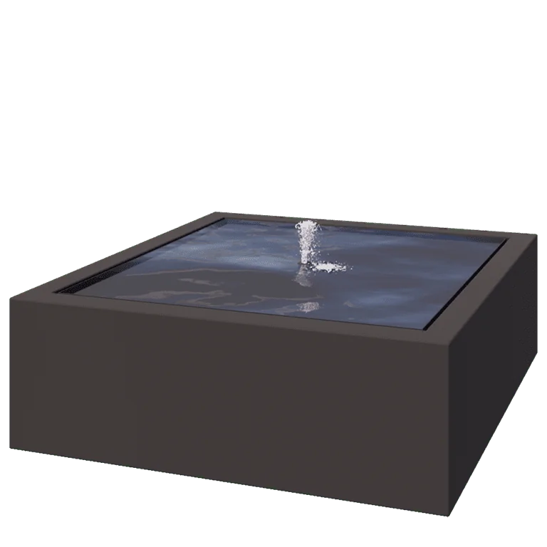 Aluminium Water table - Lyra - 120 x 120 x 40 cm - Other RAL colour - With LED lights