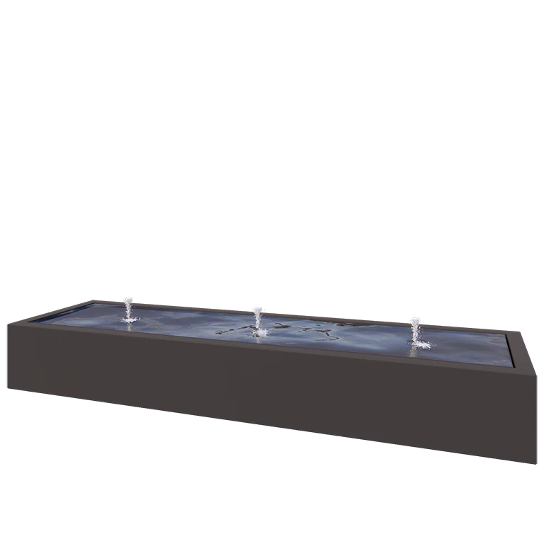 Aluminium Water table - Lyra - 300 x 80 x 40 cm - Other RAL colour - With LED lights