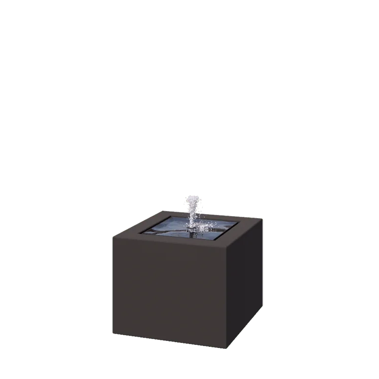 Aluminium Water table - Lyra - 50 x 50 x 40 cm - RAL7016 matt (anthracite grey) - With LED lights