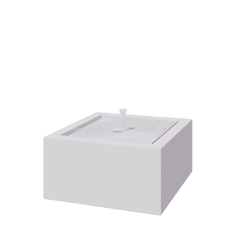 Aluminium Water table - Lyra - 80 x 80 x 40 cm - RAL9005 matt (white) - With LED lights