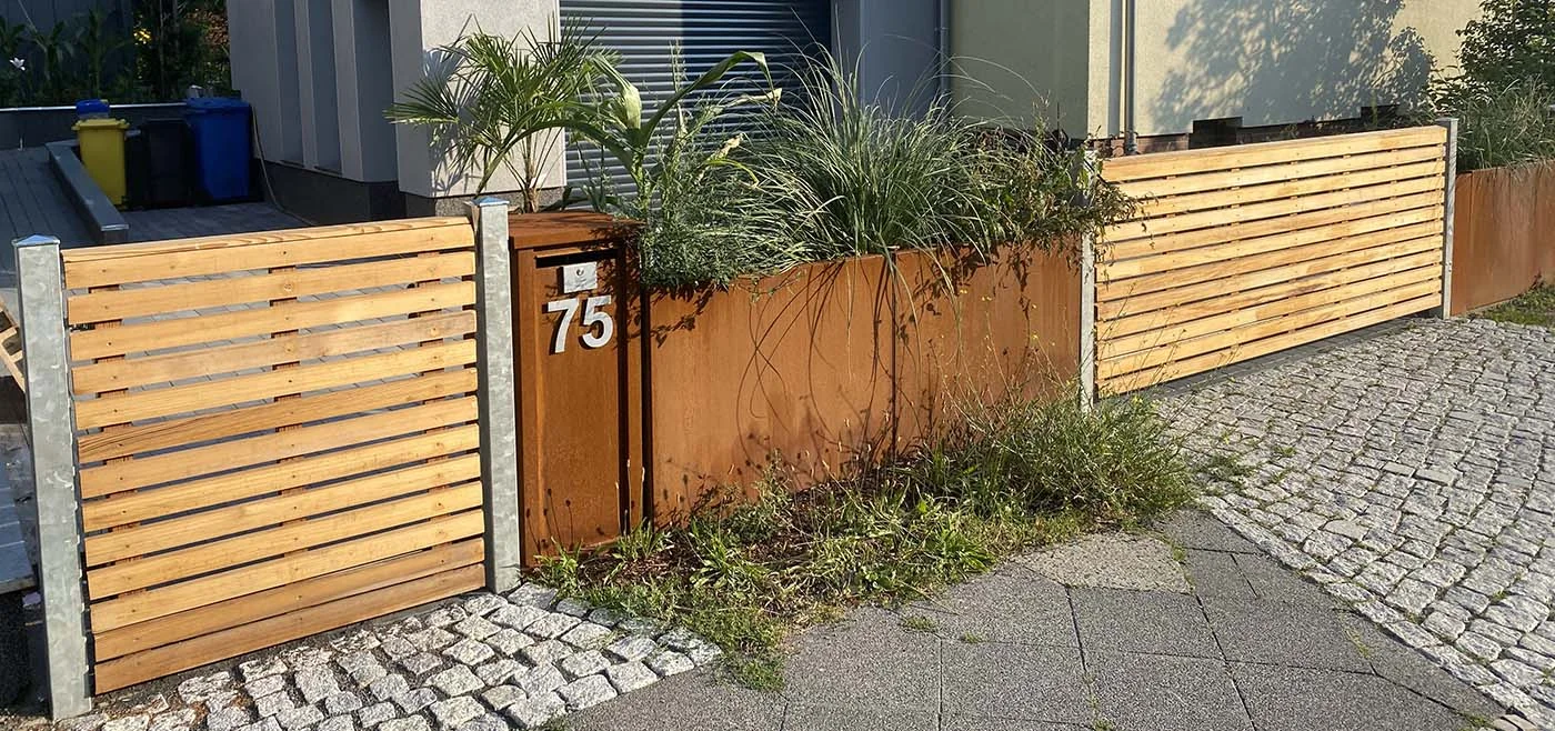 Corten steel in the front garden: inspiration and ideas